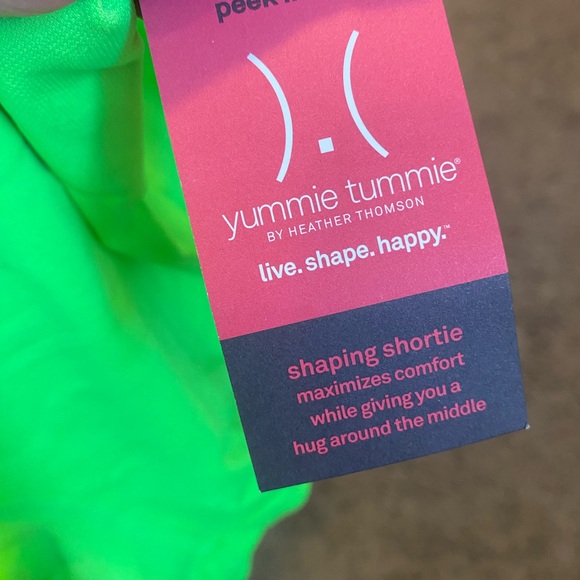 2 FOR $20 Yummie Tummie by Heather Thomson Shaping Shortie NEON GREEN S NEW - Picture 2 of 4